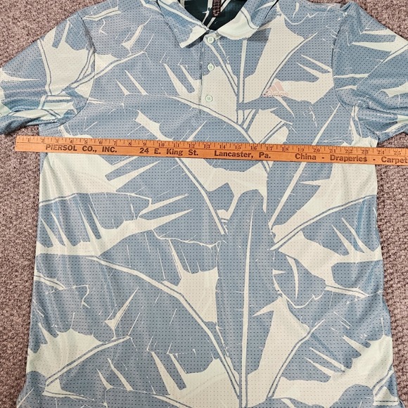 Adidas Polo Shirt Mens‎ Large Blue Golfer Golf Golfing Short Sleeve Stretch - Picture 7 of 8